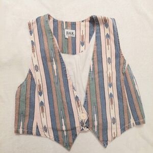 VTG 90s Women's Vest Western Aztec Patterned Rodeo Women's Size 1X